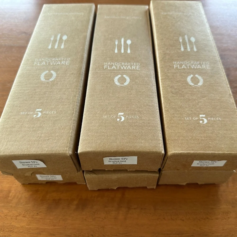 NEW Brushed Gold Flatware "Farmhouse Pottery" brand (six sets of Stowe 5 piece) - Picture 12 of 12